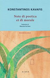 Note di poetica et di morale. Ediz. greca e italiana