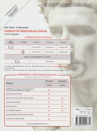 Lezioni di letteratura latina. Vol. 2: L'età augustea - Emilio Pianezzola, Gian Biagio Conte - Libro Mondadori Education 2010 | Libraccio.it