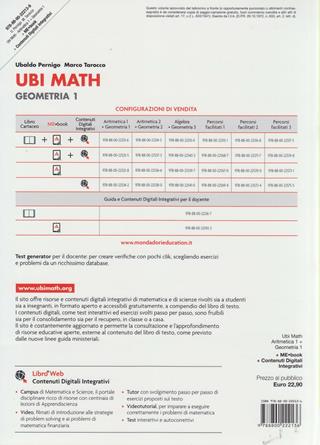 Ubi math. Aritmetica 1-Geometria 1. - Ubaldo Pernigo, Marco Tarocco - Libro Mondadori Education 2014 | Libraccio.it
