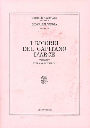 I ricordi del capitano D'Arce - Giovanni Verga - Libro Mondadori Education 1992, Ediz.nazionale delle opere di G.Verga | Libraccio.it