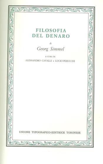 Filosofia del denaro - Georg Simmel - Libro UTET 2003, Classici della sociologia | Libraccio.it