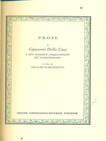 Prose  - Libro UTET 2003, Classici italiani | Libraccio.it