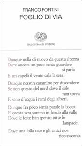 Foglio di via e altri versi