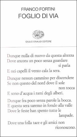 Foglio di via - Franco Fortini - Libro Einaudi 1997, Collezione di poesia | Libraccio.it
