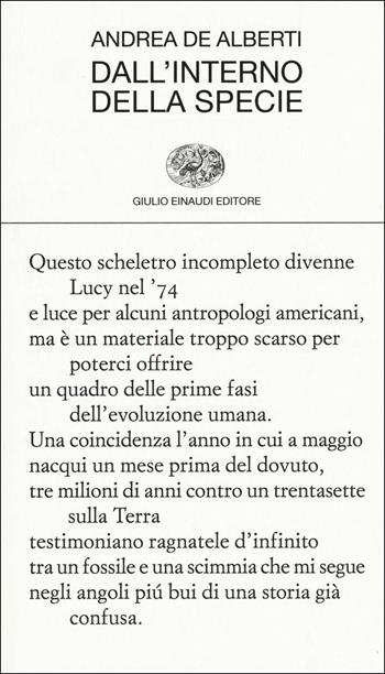 Dall'interno della specie - Andrea De Alberti - Libro Einaudi 2017, Collezione di poesia | Libraccio.it