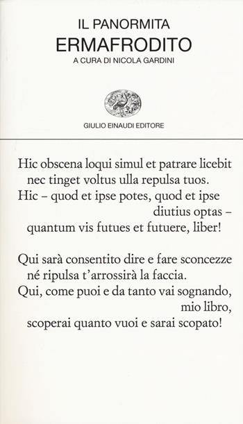 Ermafrodito. Testo latino a fronte - Il Panormita - Libro Einaudi 2017, Collezione di poesia | Libraccio.it