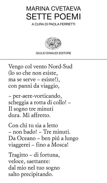 Sette poemi - Marina Cvetaeva - Libro Einaudi 2019, Collezione di poesia | Libraccio.it