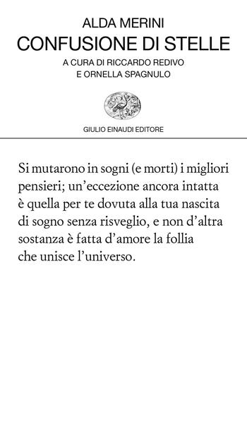 Confusione di stelle - Alda Merini - Libro Einaudi 2019, Collezione di poesia | Libraccio.it