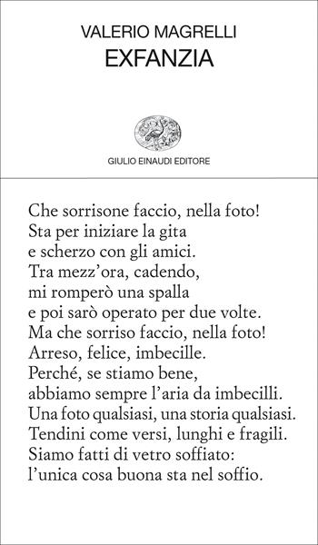 Exfanzia - Valerio Magrelli - Libro Einaudi 2022, Collezione di poesia | Libraccio.it