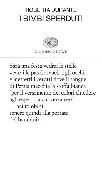 I bimbi sperduti - Roberta Durante - Libro Einaudi 2023, Collezione di poesia | Libraccio.it