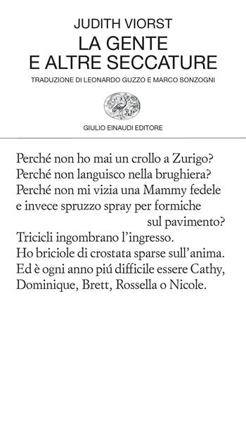 La gente e altre seccature - Judith Viorst - Libro Einaudi 2023, Einaudi tascabili. Poesia | Libraccio.it