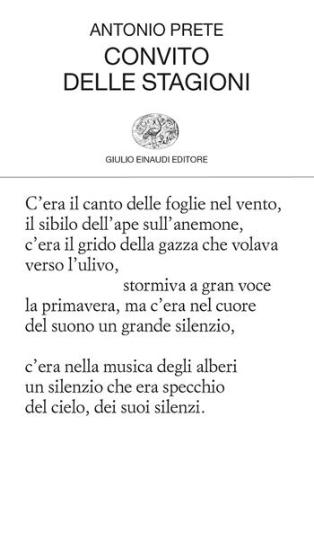 Convito delle stagioni - Antonio Prete - Libro Einaudi 2024, Collezione di poesia | Libraccio.it