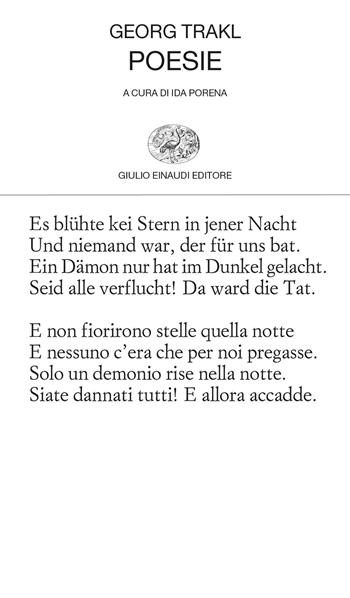 Poesie. Testo tedesco a fronte - Georg Trakl - Libro Einaudi 2024 | Libraccio.it