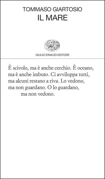 Il mare - Tommaso Giartosio - Libro Einaudi 2026, Collezione di poesia | Libraccio.it