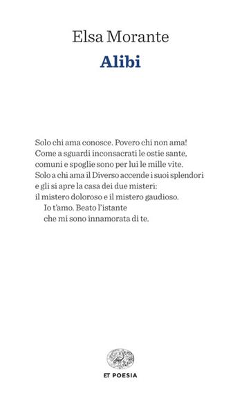 Alibi - Elsa Morante - Libro Einaudi 2024, Einaudi tascabili. Poesia | Libraccio.it