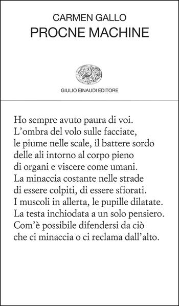 Procne Machine - Carmen Gallo - Libro Einaudi 2026, Collezione di poesia | Libraccio.it