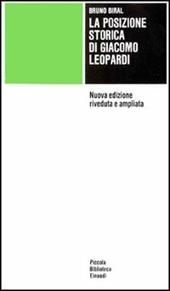 La posizione storica di Giacomo Leopardi