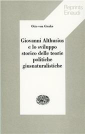 Giovanni Althusius e lo sviluppo storico delle teorie politiche giusnaturalistiche