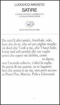 Satire - Ludovico Ariosto - Libro Einaudi 1997, Collezione di poesia | Libraccio.it