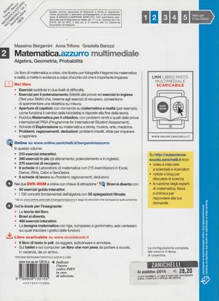 Matematica.azzurro. Per le Scuole superiori. Coon DVD-ROM: Bravi si diventa. Vol. 2: Algebra, geometria, probabilità. - Massimo Bergamini, Anna Trifone, Graziella Barozzi - Libro Zanichelli 2011 | Libraccio.it
