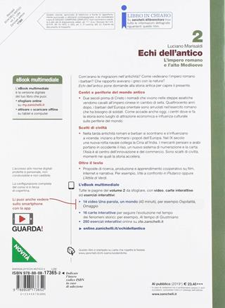 Echi dell'antico. Per le Scuole superiori. Vol. 2: L' impero romano e l'alto medioevo - Luciano Marisaldi - Libro Zanichelli 2019 | Libraccio.it