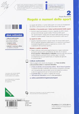 Regole e numeri dello sport. Per il quinto anno delle Scuole superiori. Con Contenuto digitale (fornito elettronicamente). Vol. 2 - Paolo Ronchetti - Libro Zanichelli 2019 | Libraccio.it