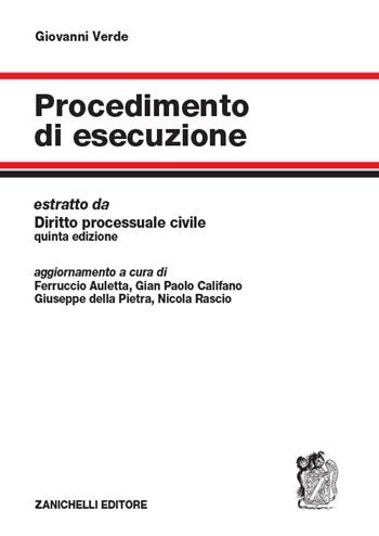 Procedimento di esecuzione - Giovanni Verde - Libro Zanichelli 2020 | Libraccio.it
