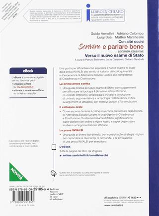 Con altri occhi Plus. Comprendere, analizzare, argomentare. Scrivere e parlare bene. Verso il nuovo esame di Stato. Per le Scuole superiori. - Guido Armellini, Adriano Colombo, Luigi Bosi - Libro Zanichelli 2019 | Libraccio.it