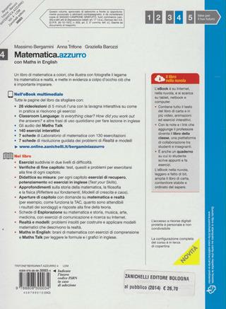 Matematica.azzurro. Con Maths in english. Con e-book. Con espansione online. Vol. 4 - Massimo Bergamini, Anna Trifone, Graziella Barozzi - Libro Zanichelli 2013 | Libraccio.it
