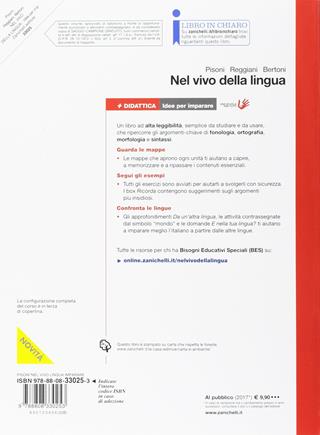 Nel vivo della lingua. Grammatica, lessico e comunicazione. Idee per imparare. - Cecilia Pisoni, Loretta Reggiani, Silvia Bertoni - Libro Zanichelli 2017 | Libraccio.it