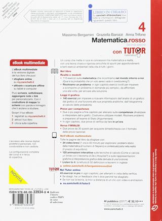 Matematica.rosso. Con Contenuto digitale (fornito elettronicamente). Vol. 4 - Massimo Bergamini, Anna Trifone, Graziella Barozzi - Libro Zanichelli 2017 | Libraccio.it