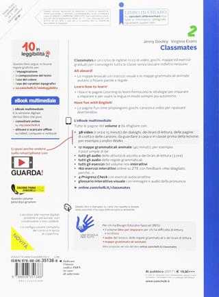 Classmates. Corso di inglese per la scuola secondaria di primo grado. Con Contenuto digitale per download e accesso on line. Vol. 2 - Jenny Dooley, Virginia Evans - Libro Zanichelli 2017 | Libraccio.it