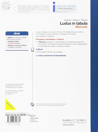 Ludus in tabula. Manuale. Con aggiornamento online - Viola Ardone, Maria Panico, Carmela Pirozzi - Libro Zanichelli 2017 | Libraccio.it