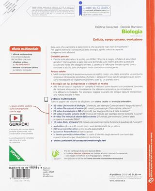 Biologia. Cellula, corpo umano, evoluzione. Per le Scuole superiori. - Cristina Cavazzuti, Daniela Damiano - Libro Zanichelli 2019 | Libraccio.it