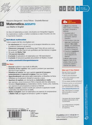 Matematica.azzurro. Con Maths in english. Vol. 5 - Massimo Bergamini, Anna Trifone, Graziella Barozzi - Libro Zanichelli 2013 | Libraccio.it