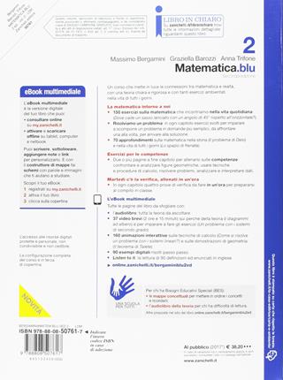Matematica.blu. Per le Scuole superiori. (fornito elettronicamente). Vol. 2 - Massimo Bergamini, Graziella Barozzi, Anna Trifone - Libro Zanichelli 2017 | Libraccio.it