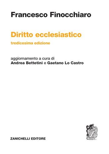 Diritto ecclesiastico - Francesco Finocchiaro - Libro Zanichelli 2020 | Libraccio.it