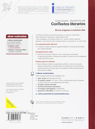 Contextos literarios. Volume unico. Con aggiornamento online - Liliana Garzillo, Rachele Ciccotti, G. A. Gallego - Libro Zanichelli 2017 | Libraccio.it