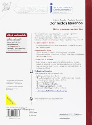 Contextos literarios. Volume unico. Per le Scuole superiori. - Liliana Garzillo, Rachele Ciccotti, G. A. Gallego - Libro Zanichelli 2017 | Libraccio.it