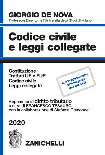 Codice civile e leggi collegate - Giorgio De Nova - Libro Zanichelli 2020 | Libraccio.it
