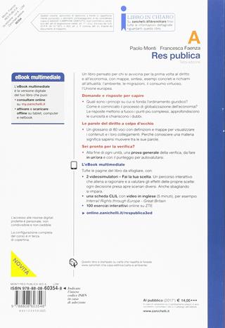 Res publica. Vol. A. Per le Scuole superiori. - Paolo Monti, Francesca Faenza - Libro Zanichelli 2017 | Libraccio.it