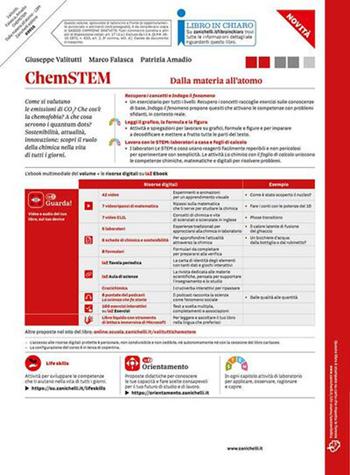 ChemSTEM. Dalla materia all'atomo. Per le Scuole superiori. - Giuseppe Valitutti, Marco Falasca, Patrizia Amadio - Libro Zanichelli 2026 | Libraccio.it