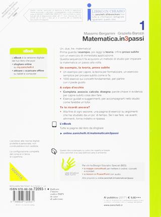 Matematica.in3passi. Con aggiornamento online. Vol. 1 - Massimo Bergamini, Graziella Barozzi - Libro Zanichelli 2017 | Libraccio.it