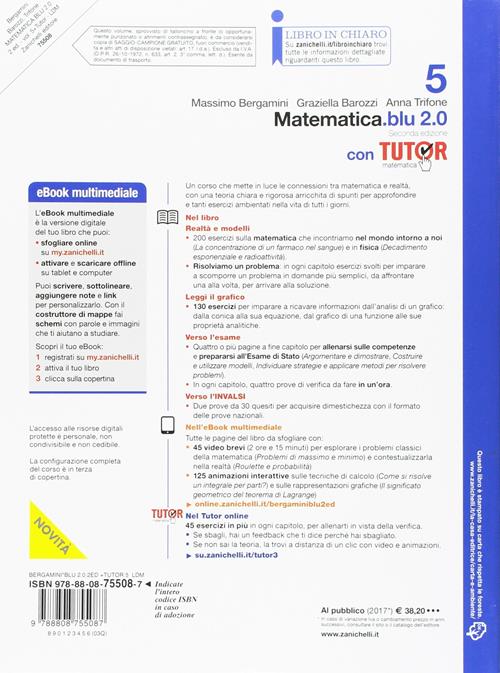 Matematica.Blu 2.0. Vol. Alfa-Sigma.Blu: Probabilità-Distribuzioni di  probabilità. Per le Scuole superiori. Con espansione online - Bergamini,  Massimo; Trifone, Anna; Barozzi, Graziella: 9788808300621 - AbeBooks