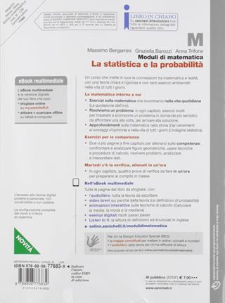 Moduli di matematica. Per le Scuole superiori. Vol. M: La statistica e la probabilità - Massimo Bergamini, Graziella Barozzi, Anna Trifone - Libro Zanichelli 2019 | Libraccio.it