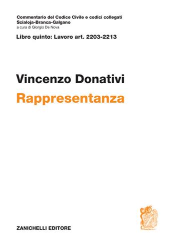 Rappresentanza - Vincenzo Donativi - Libro Zanichelli 2021, Commentario del codice civile | Libraccio.it