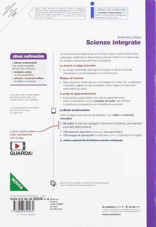 Scienze integrate. Volume unico. Chimica-Fisica-Scienze della Terra-Biologia. e professionali. Con espansione online - Antonino Letizia - Libro Zanichelli 2019 | Libraccio.it