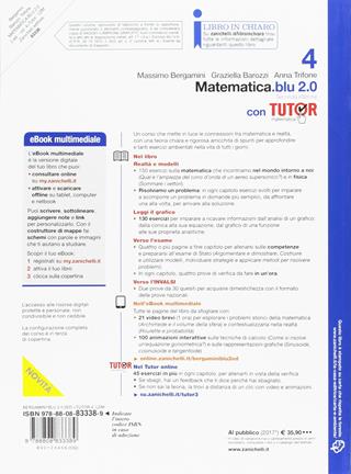 Matematica.blu 2.0. Tutor. Per le Scuole superiori. Vol. 4 - Massimo Bergamini, Graziella Barozzi, Anna Trifone - Libro Zanichelli 2017 | Libraccio.it