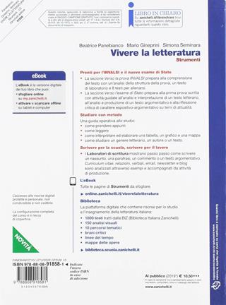 Vivere la letteratura. Strumenti. Per le Scuole superiori. - Beatrice Panebianco, Mario Gineprini, Simona Seminara - Libro Zanichelli 2019 | Libraccio.it