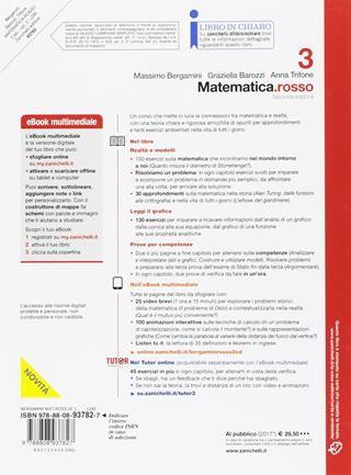 Matematica.rosso. Con Contenuto digitale (fornito elettronicamente). Vol. 3 - Massimo Bergamini, Anna Trifone, Graziella Barozzi - Libro Zanichelli 2017 | Libraccio.it